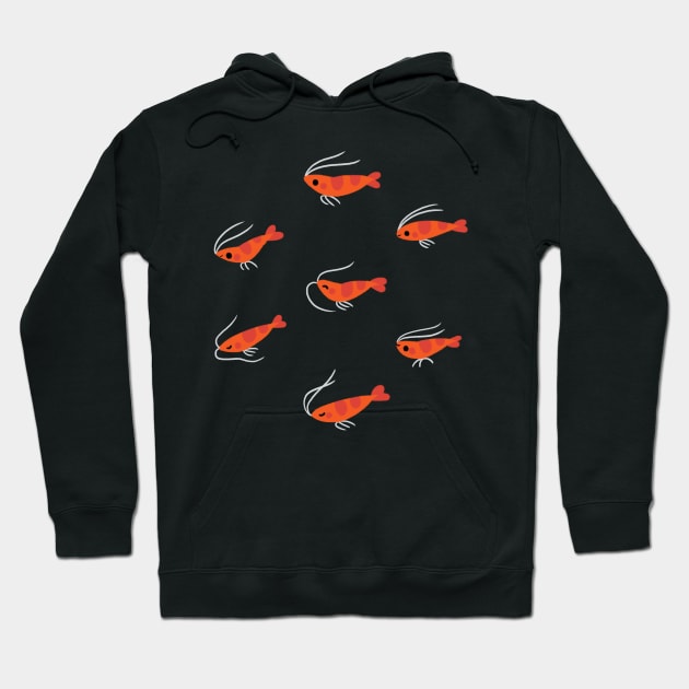 Flying cherry shrimp Hoodie by pikaole